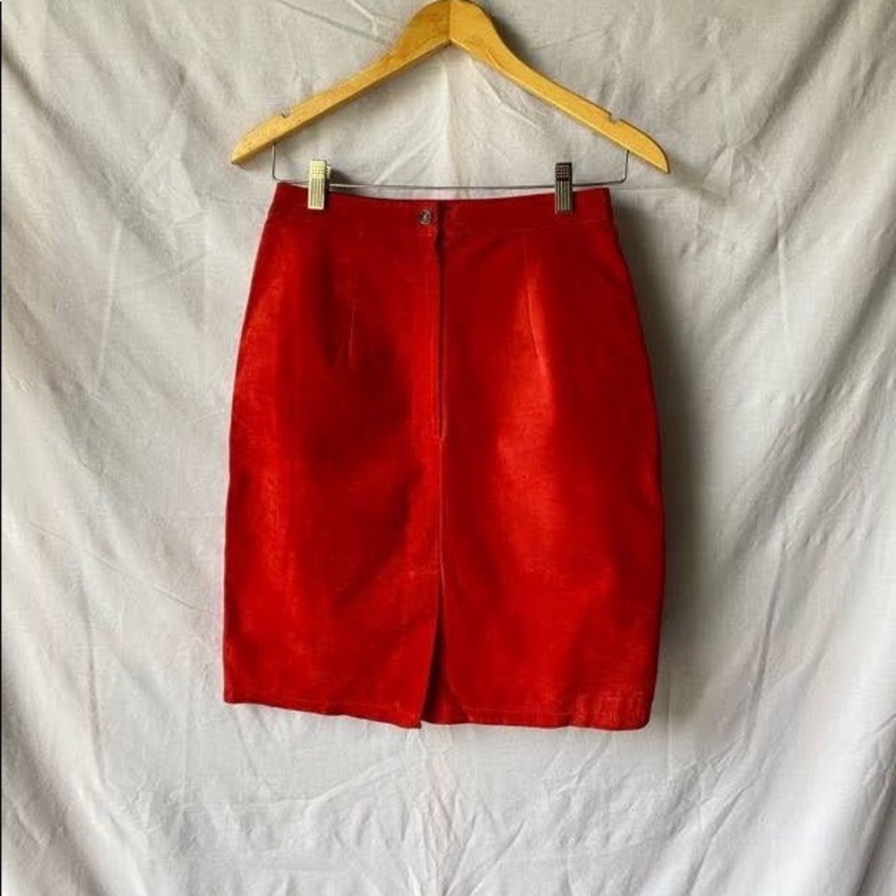 Red Suede Skirt